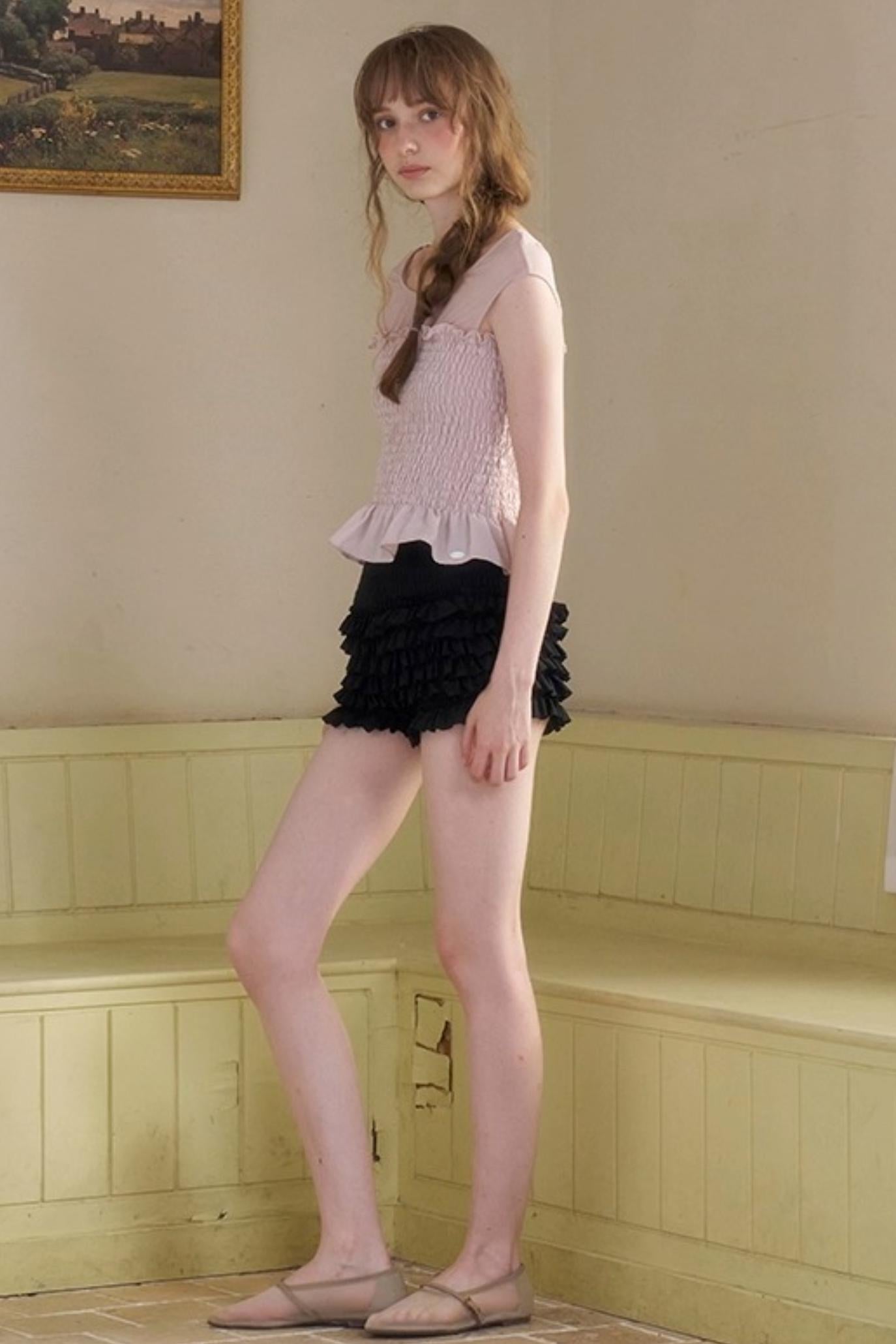 Sweet Mark Lace Short Sleeves Top