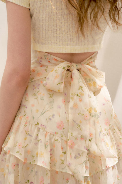 Romantic Floral Mini Skirt