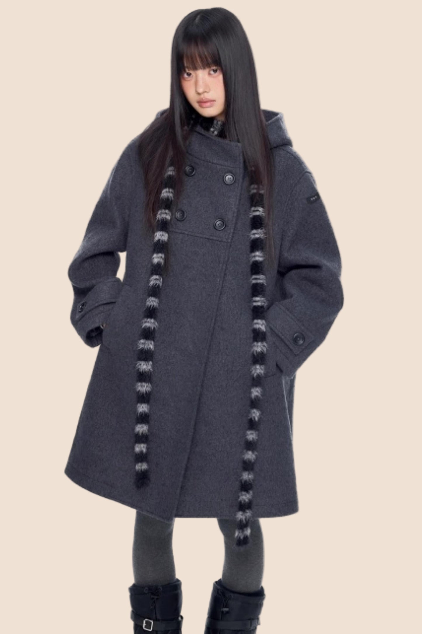 Retro Hooded Woolen Coat