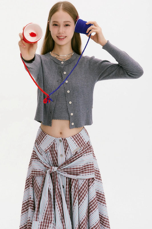 Autumn Flower Knitted Cardigan