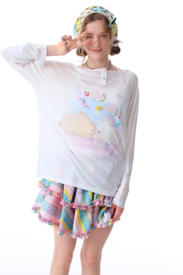 Retro Rabbit Print Top