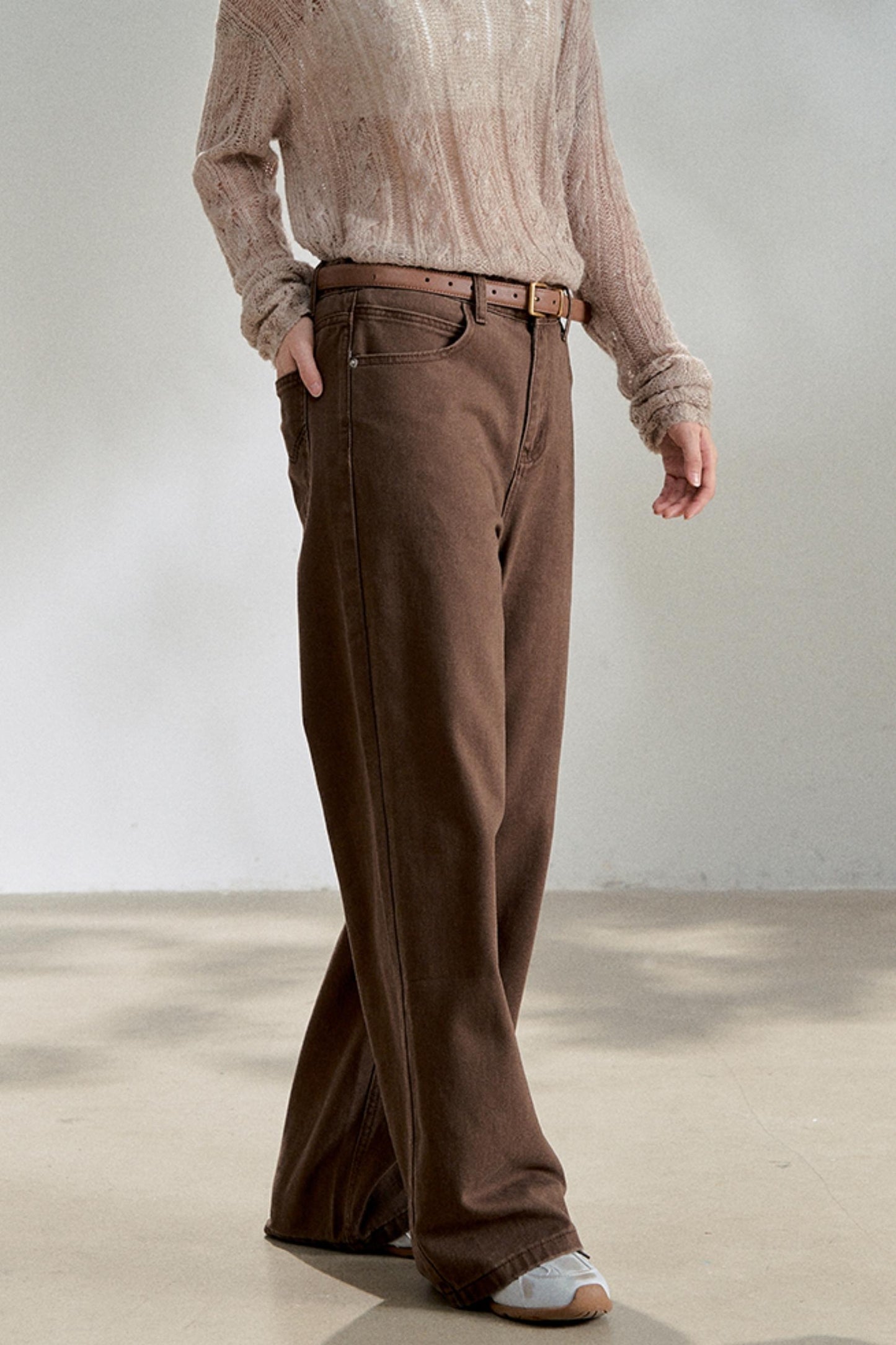 Vintage Dark Brown Straight Jeans