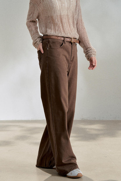 Vintage Dark Brown Straight Jeans