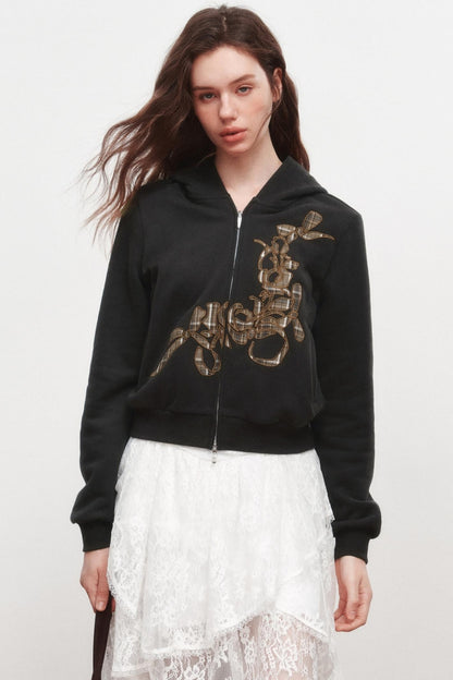 Rose Zipper Short Coat