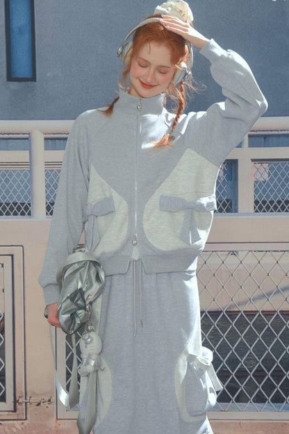 American Retro Bow Gray Sports Jacket