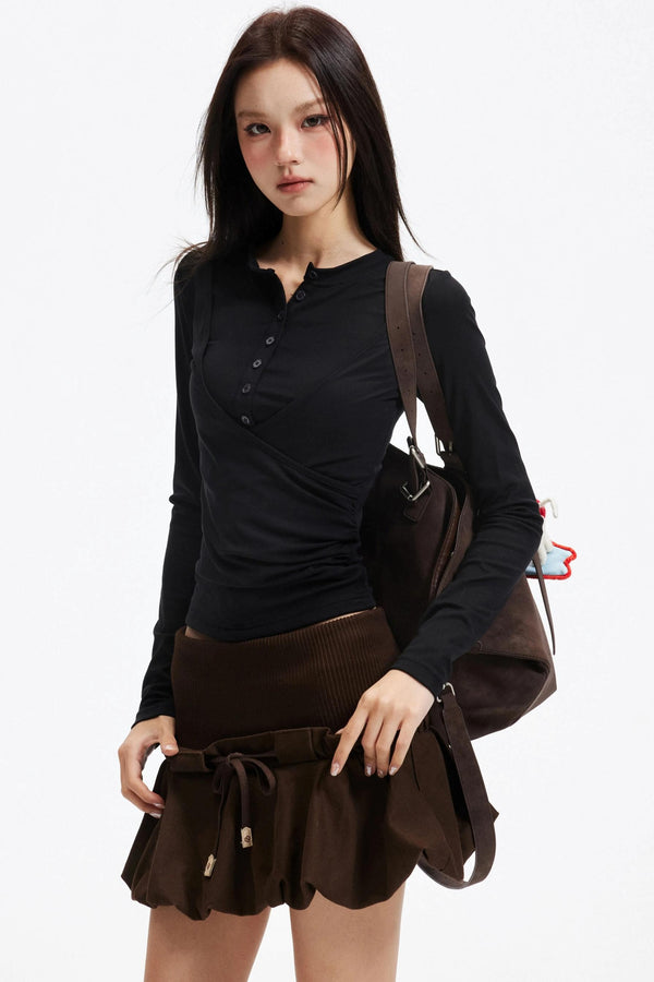 Pleated Lyocell Knitted Top