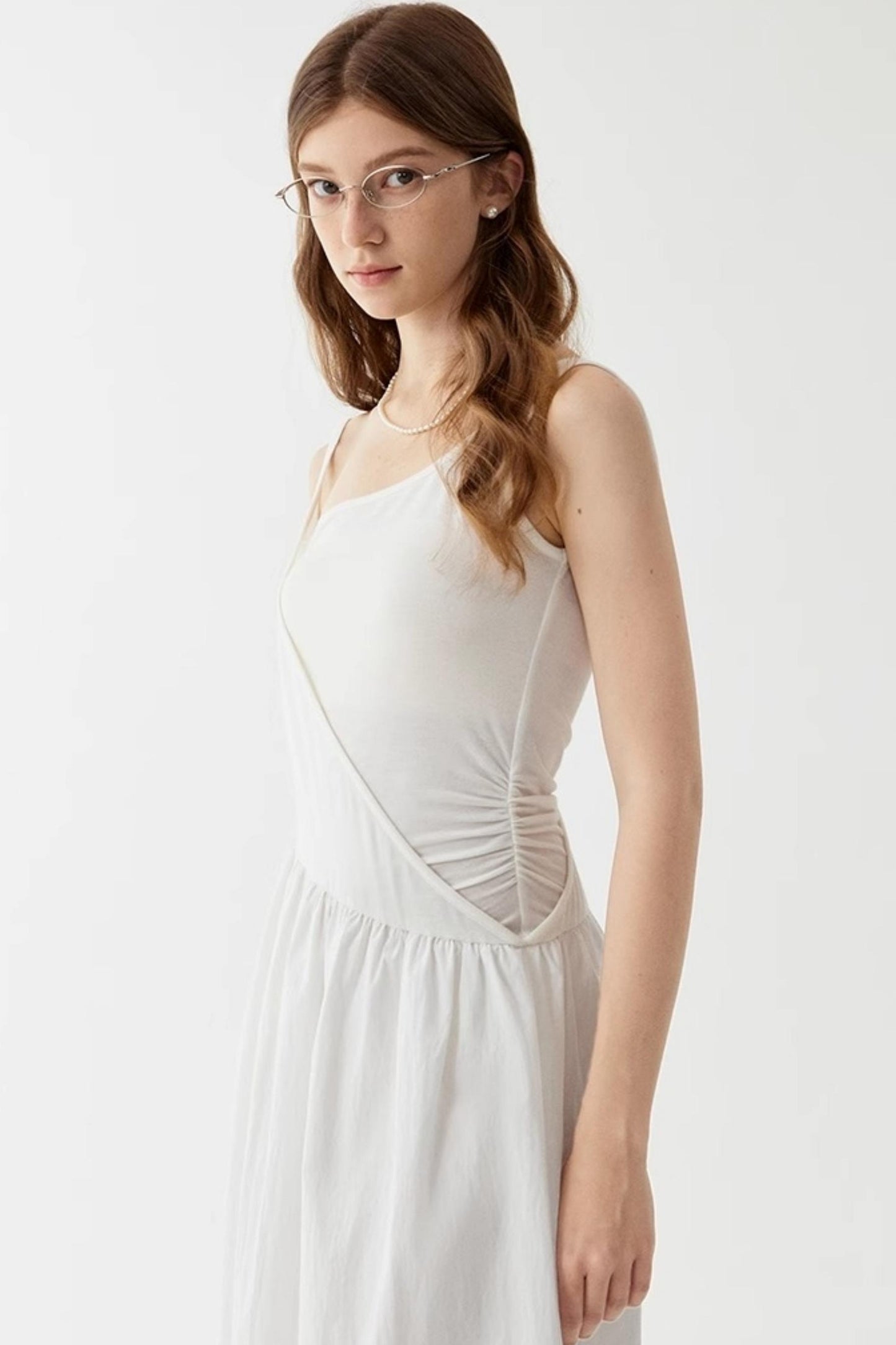 White Halter Midi Dress