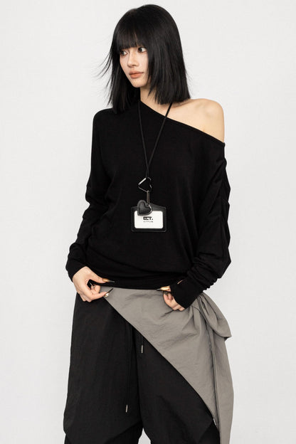 Autumn Black Shoulder Top