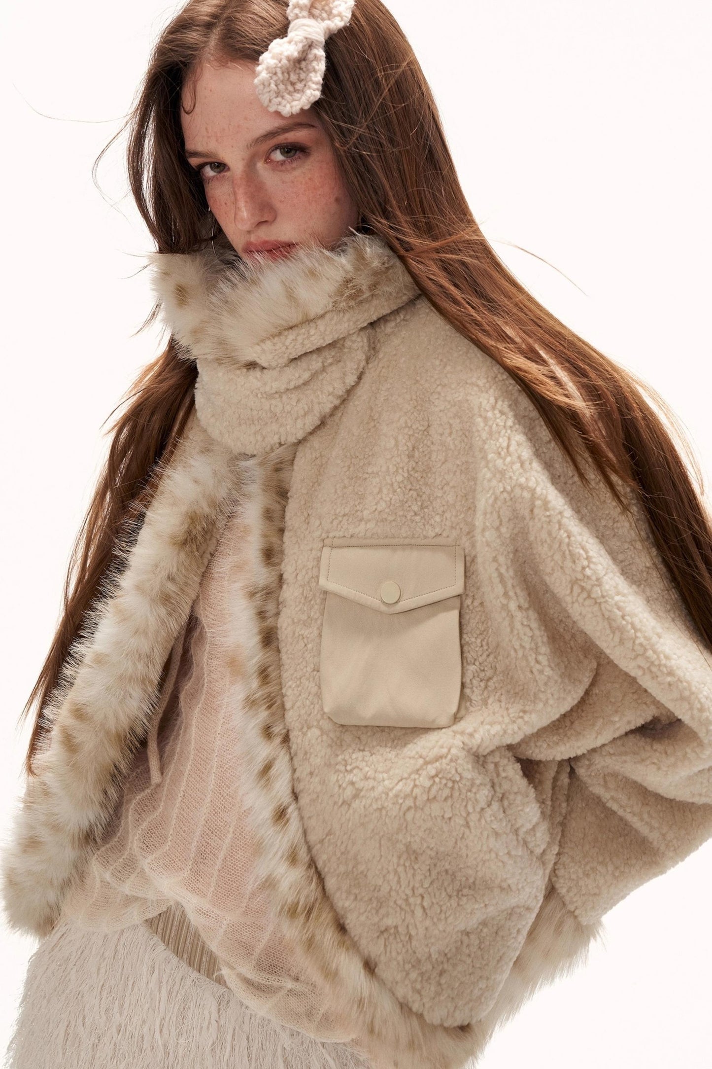 Batwing Sleeve Wool Coat