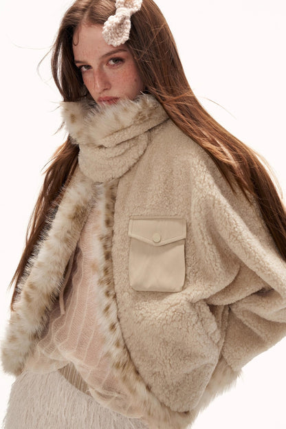 Batwing Sleeve Wool Coat