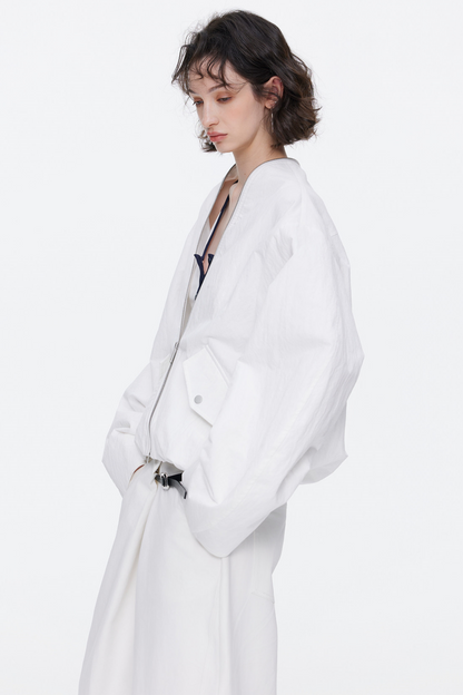 Simple Pleated Cocoon Coat