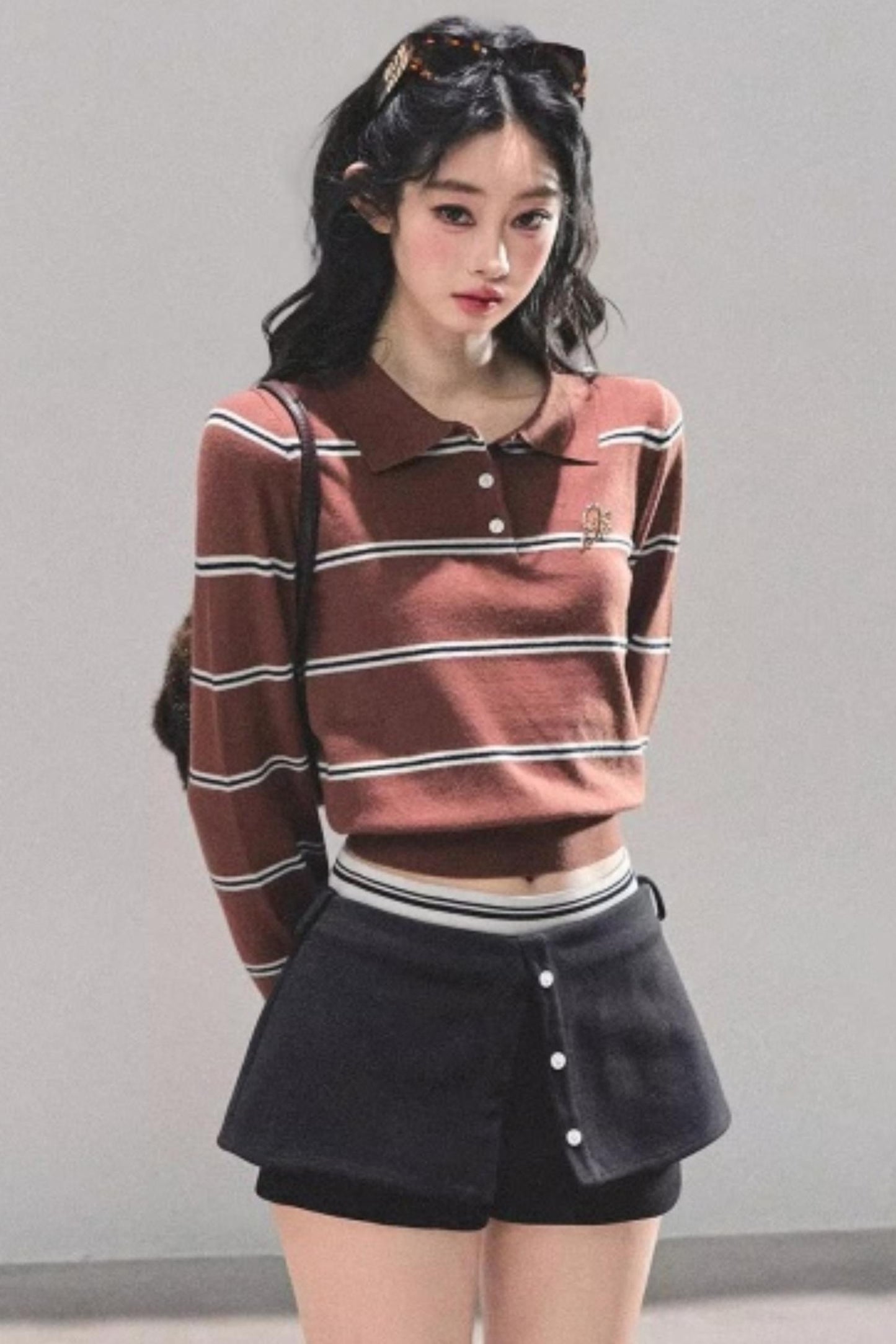 Polo Collar Knit Top