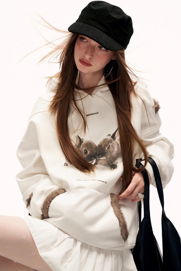 Star Rabbit Hooded Sweatshirt