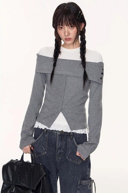 Striped Long Sleeve Top Set-Up