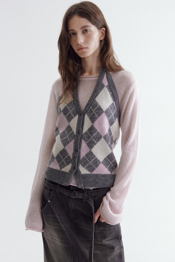 Wool Blend Quilted Vest Set