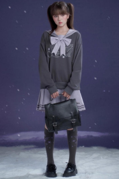 Oxygen Gray-Purple Sailor Dress