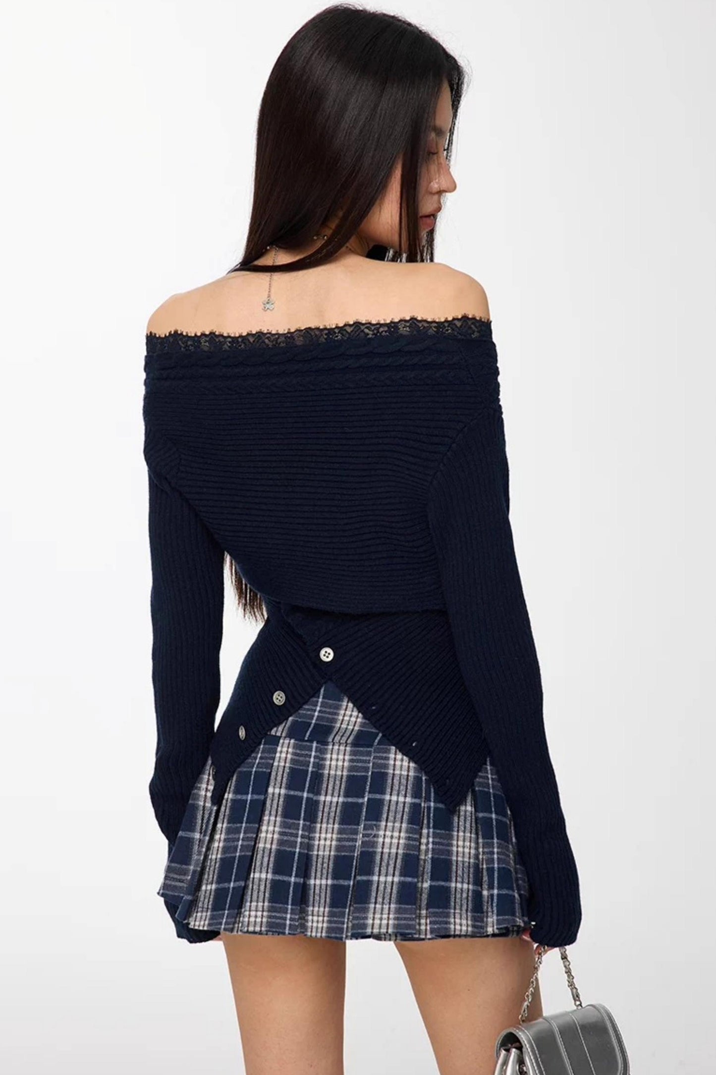 Lace Patchwork Cropped Sweater
