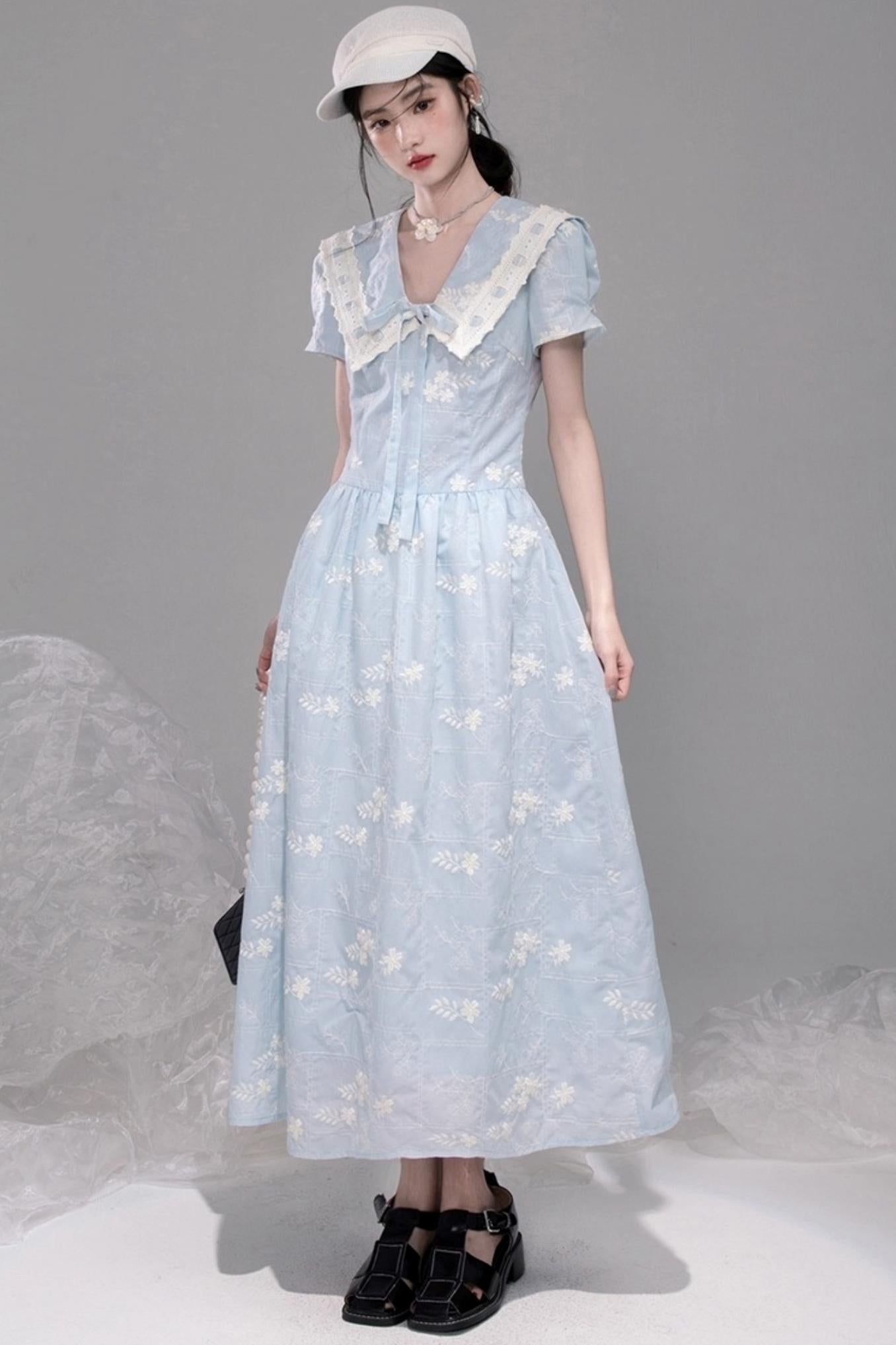 Leisurely Blue Collar Dress