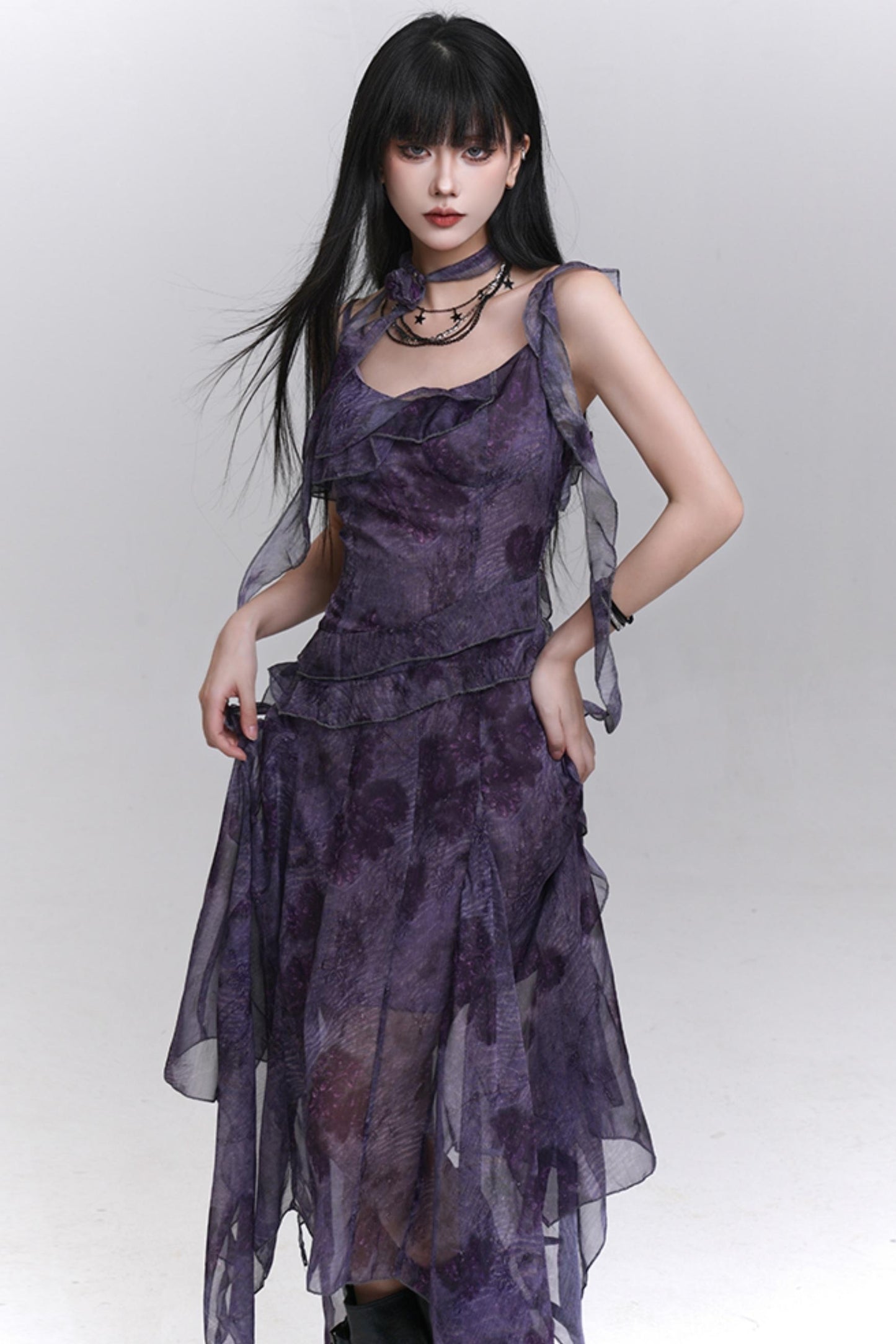 Purple Halter Summer Dress