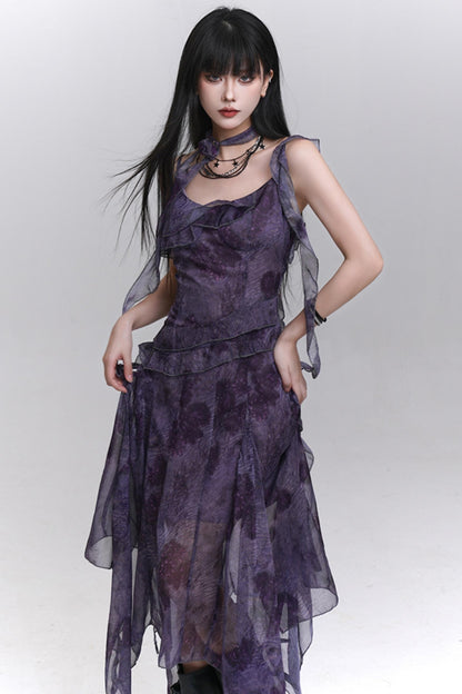 Purple Halter Summer Dress