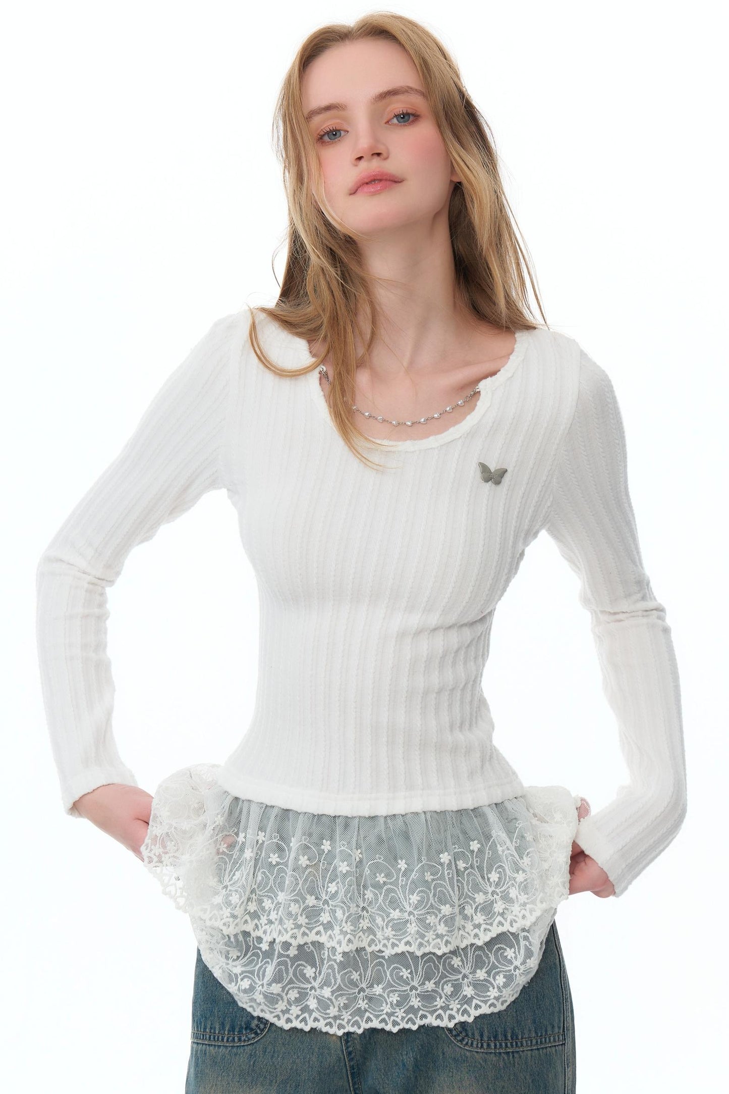 Niche Design Chain Lace Base Layer Top