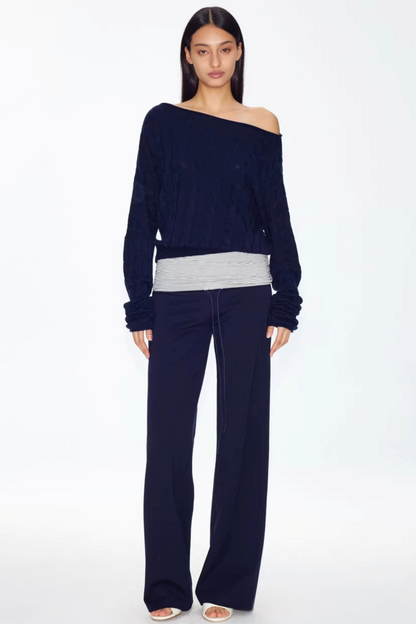 Color-Blocked Striped Sweatpants