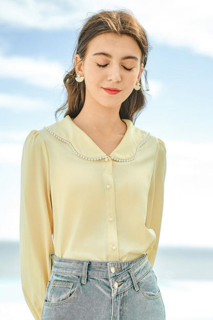 Lady Chiffon Bubble Long Sleeve Shirt