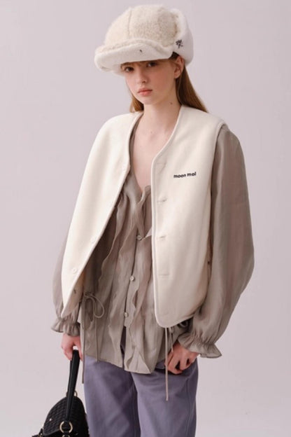 Reversible Floral Suede Vest