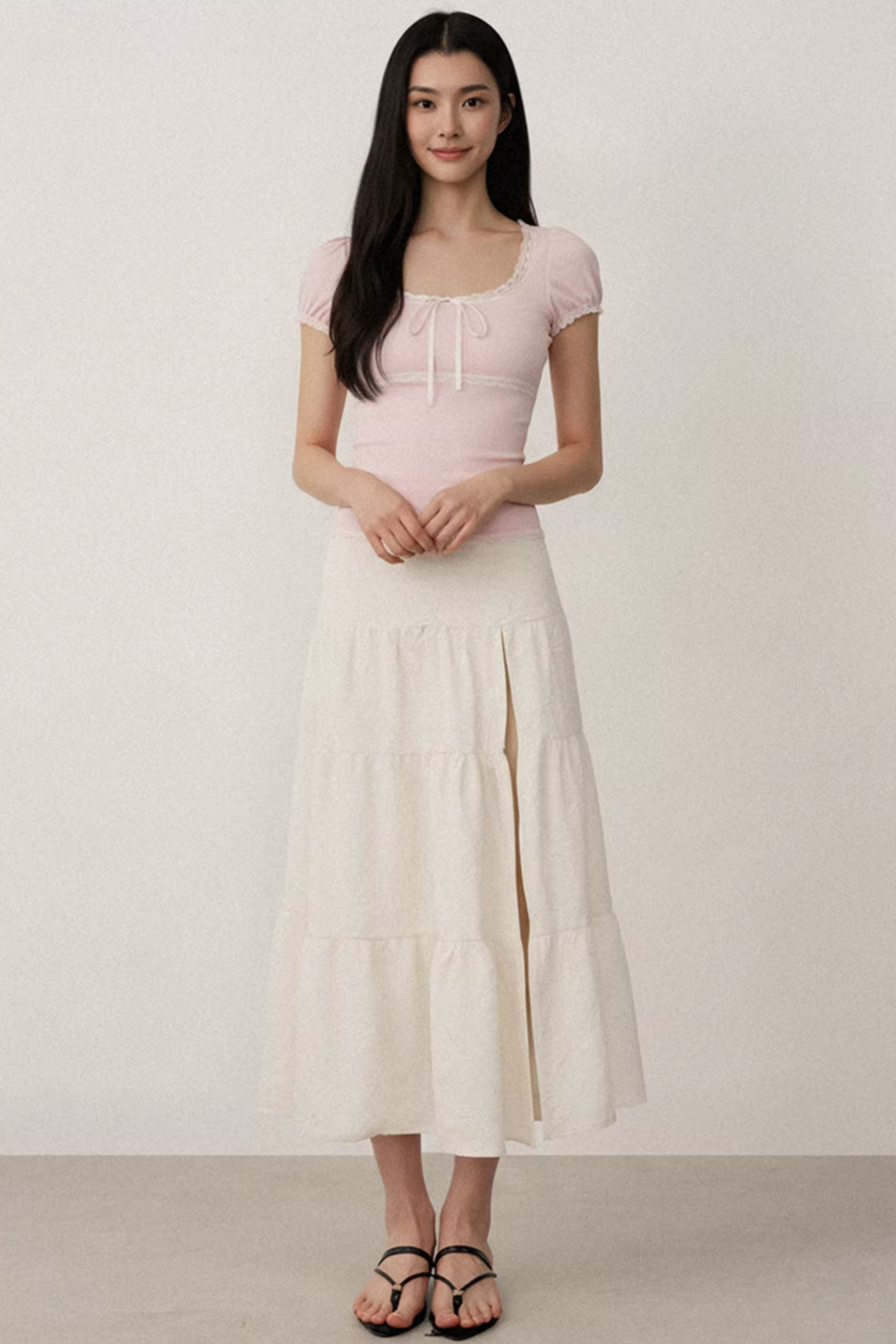 Embroidered Jacquard A-Line Skirt