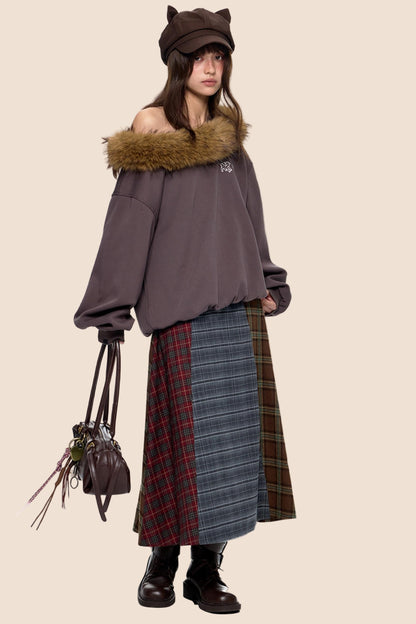 Autumn Drape Midi Skirt