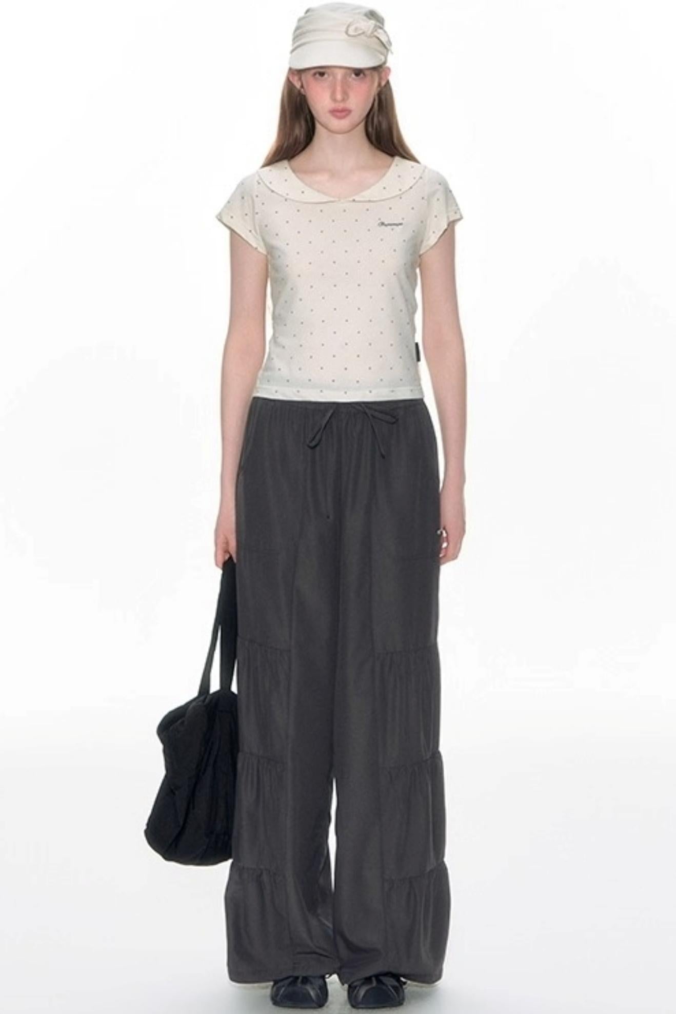 Summer Elasticated Wide-leg Pants