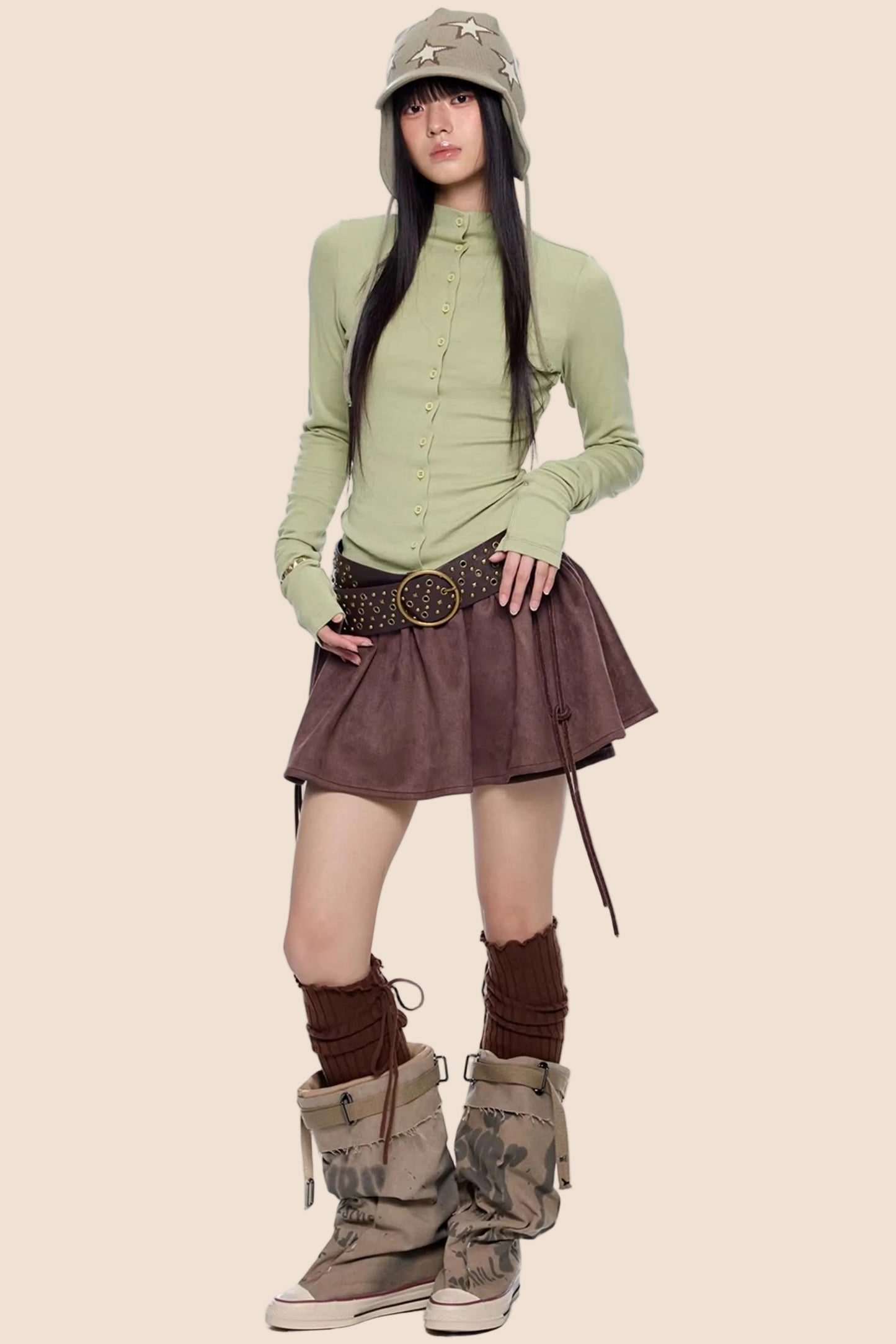 Lightweight Pleated Long-Sleeve T-Shirt