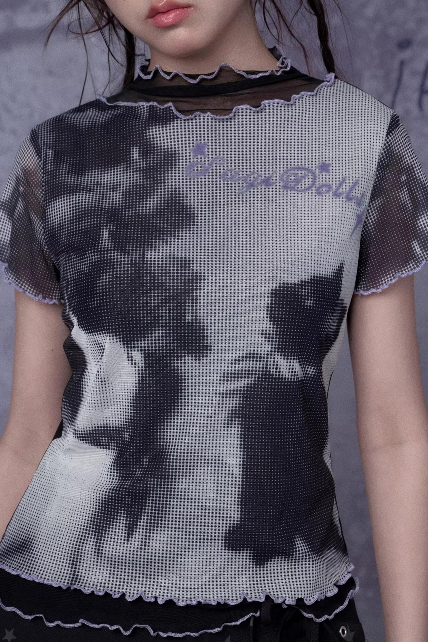 Retro Double-Layer Mesh Top