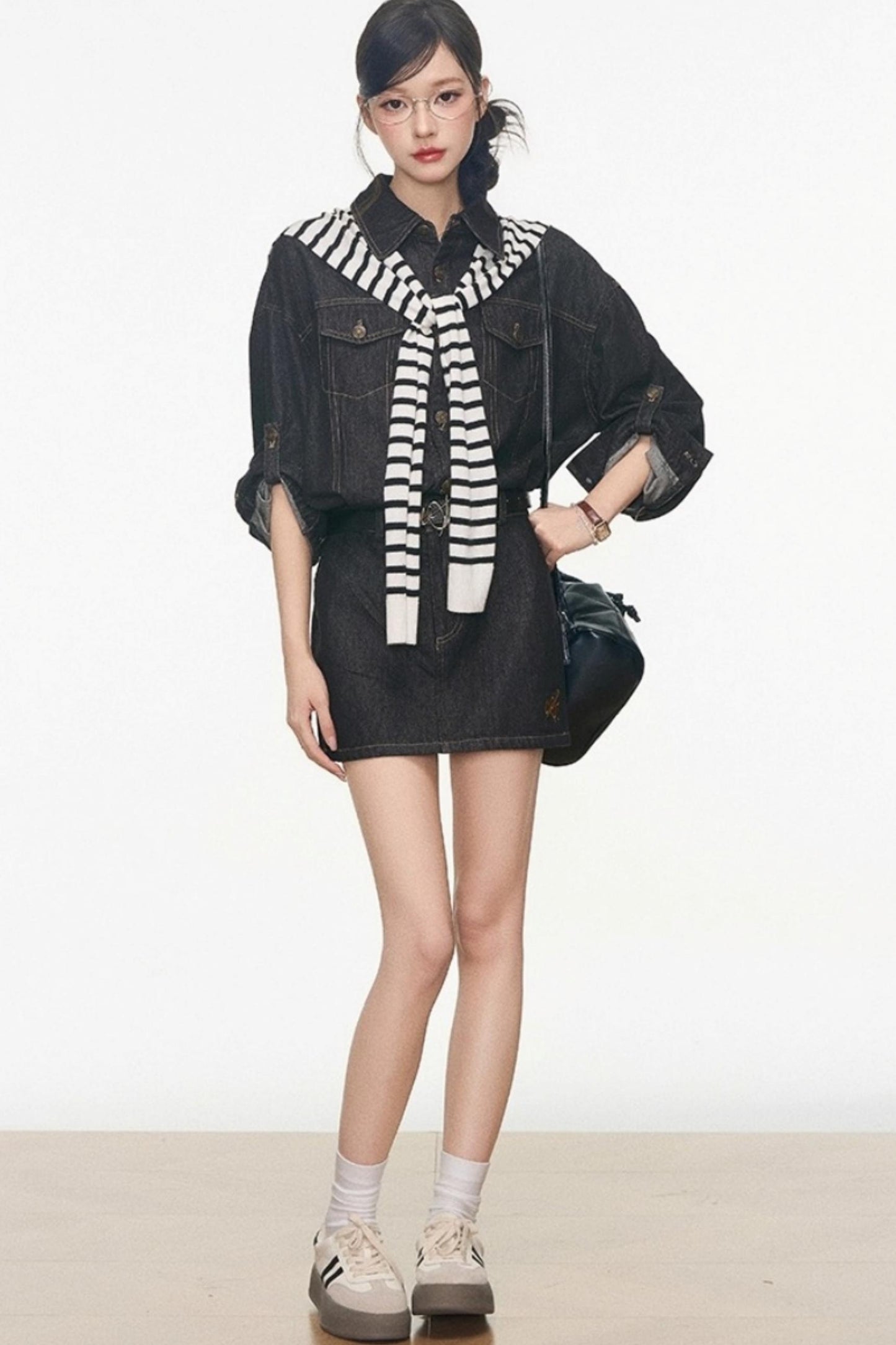 Volume Shoulder Long Shirt Set-Up