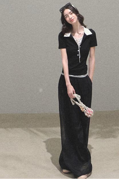 Iridescent Wide-Leg Trousers