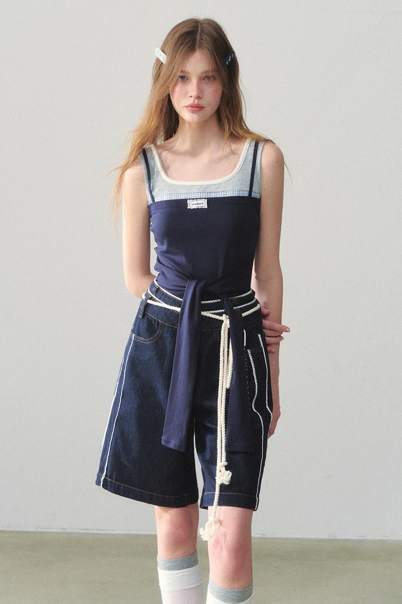 Vintage Lace Denim Pants