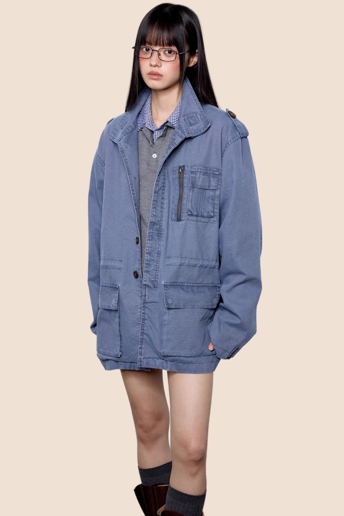 Vintage Cargo Zip Jacket