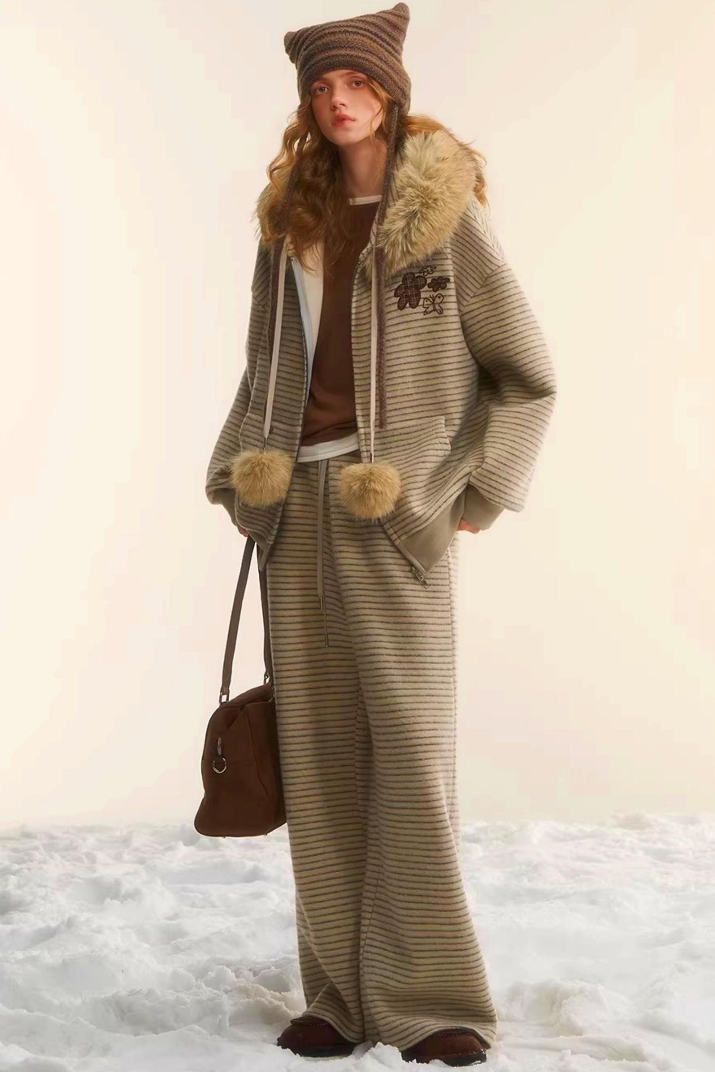 Retro Velvet Striped Jacket Set-Up