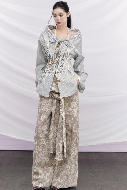 Vintage Money Plaid Blouse