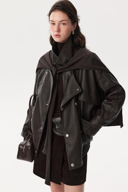Heavy-Duty Pebbled Leather Jacket