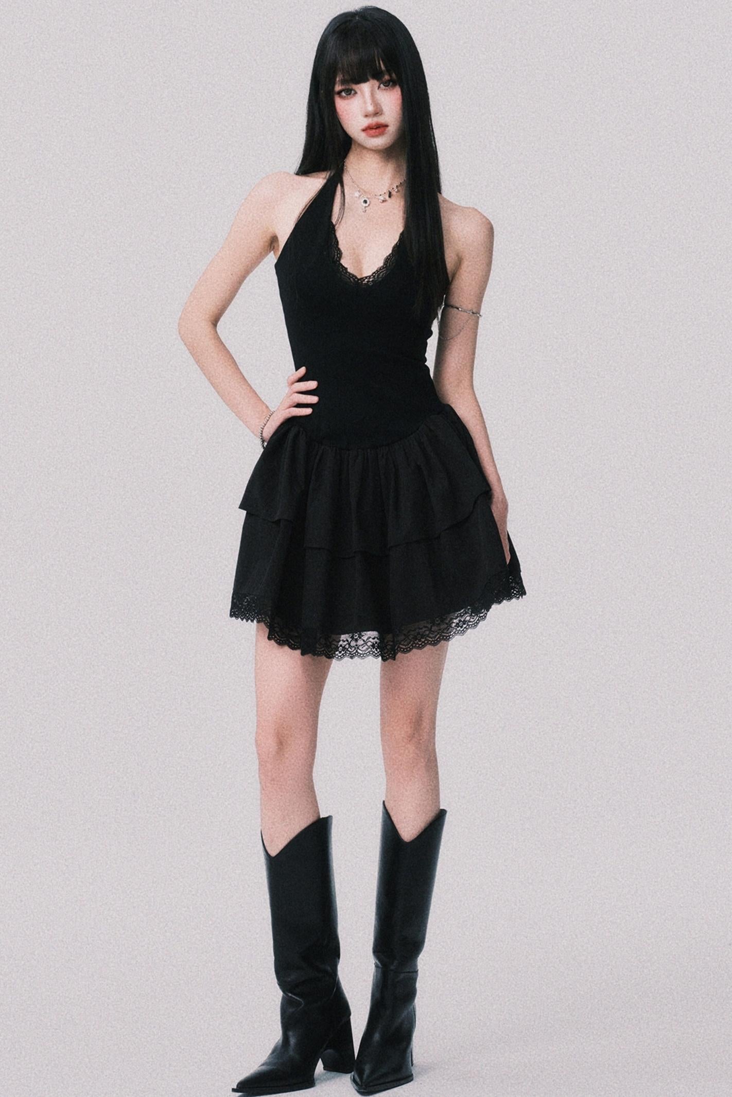 Summer Lace Black Dress