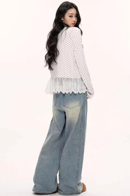 Galaxy Starry Wide-Leg Jeans