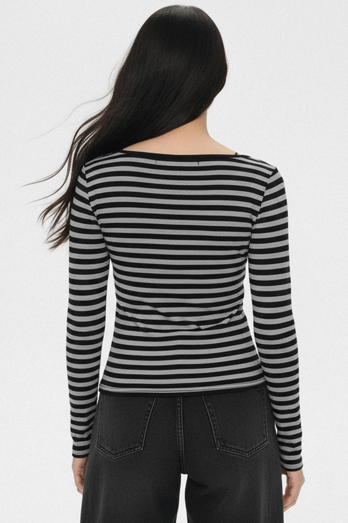 Color-Block Lace Knit Top