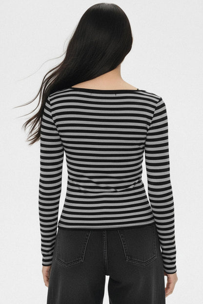 Color-Block Lace Knit Top