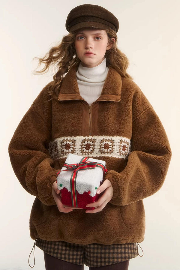 Crochet Floral Patchwork Jacket