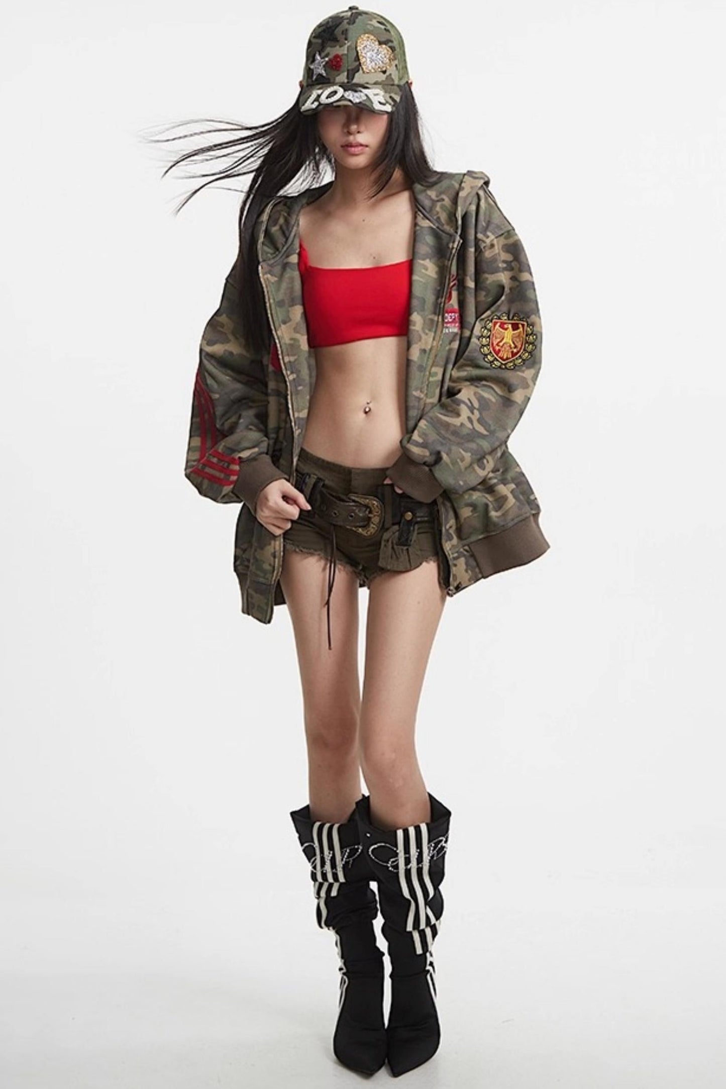 Camouflage Hooded Zip Jacket