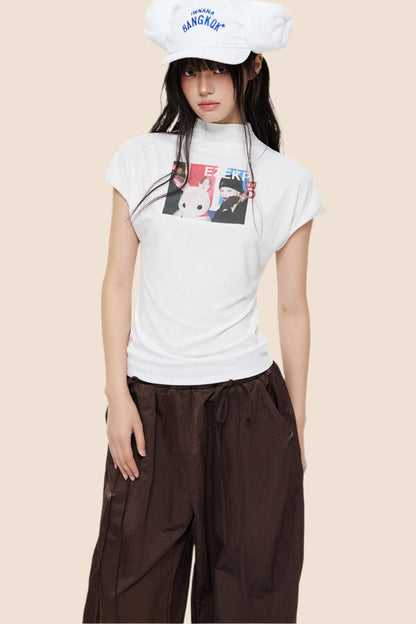 Fitted Short Sleeve Crop Tee