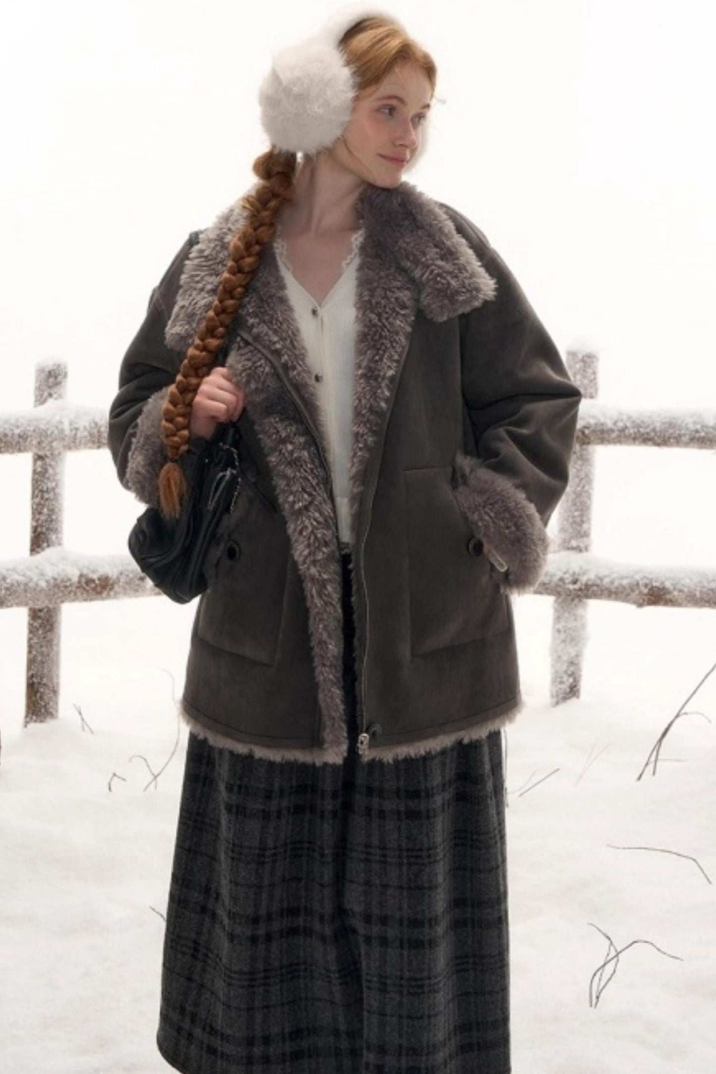 Reversible Suede Stand Collar Jacket