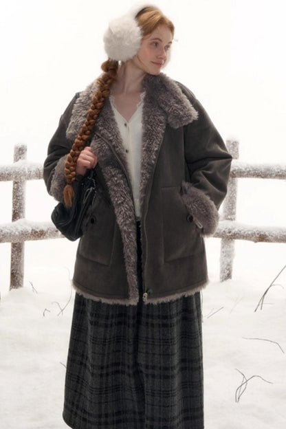 Reversible Suede Stand Collar Jacket