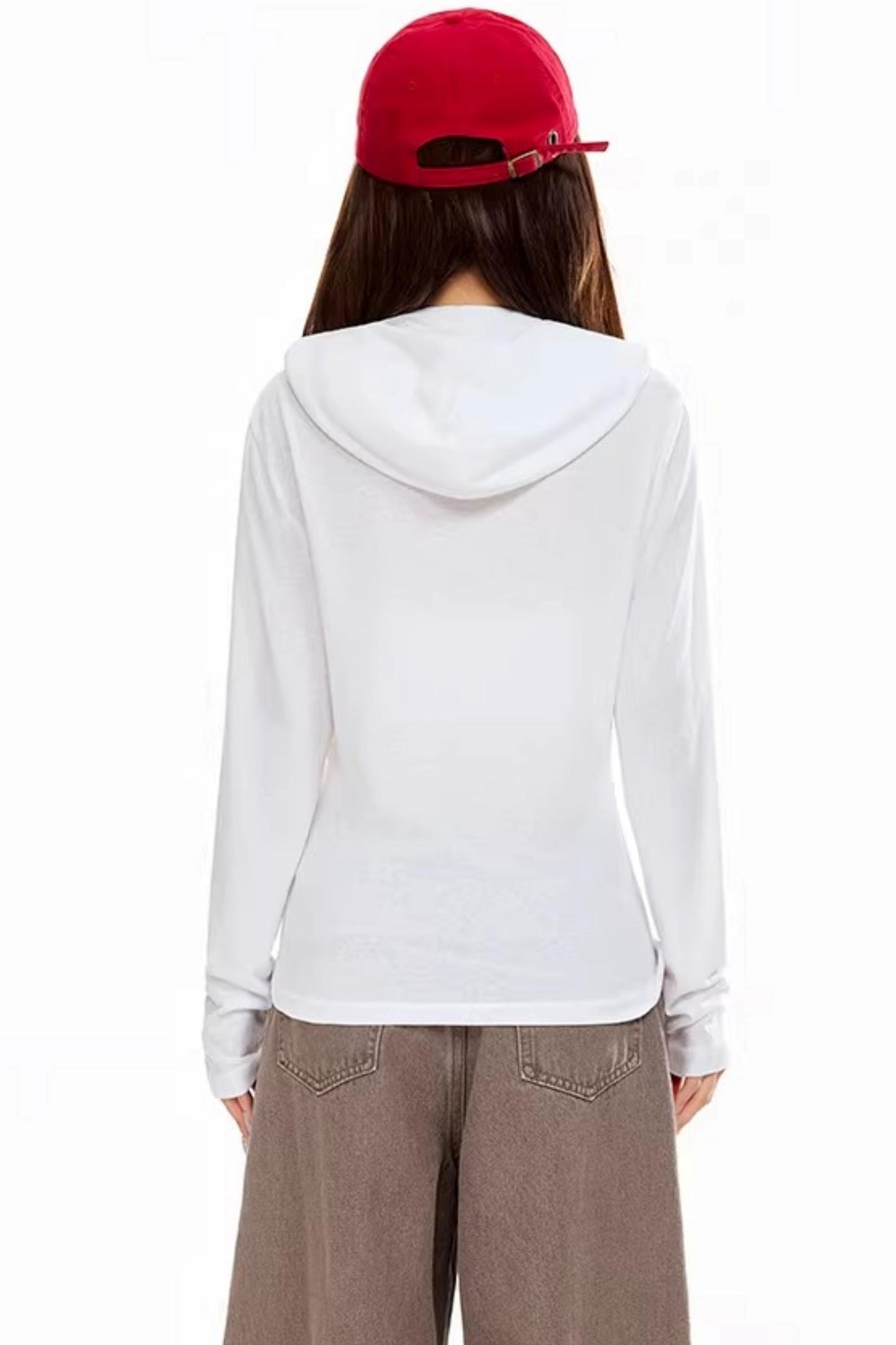 Hooded Letter Print Top